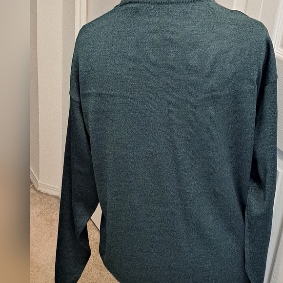 Brandini Men's Forest Green 100% Extra Fine Merino Wool Sweater - Picture 2 of 6